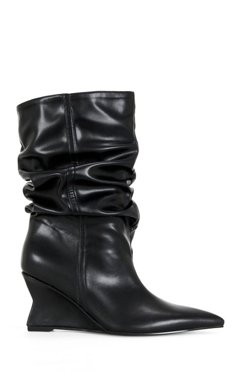 ASAF-BLACK WEDGE BOOTIE