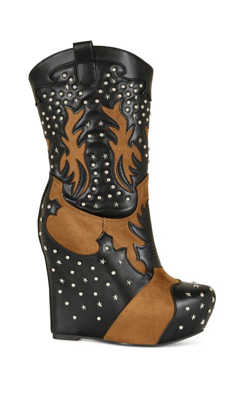 CALLIA-BLACKMULTI WEDGE BOOTIE