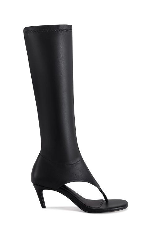 CECILE-BLACK STILETTO SANDAL BOOT