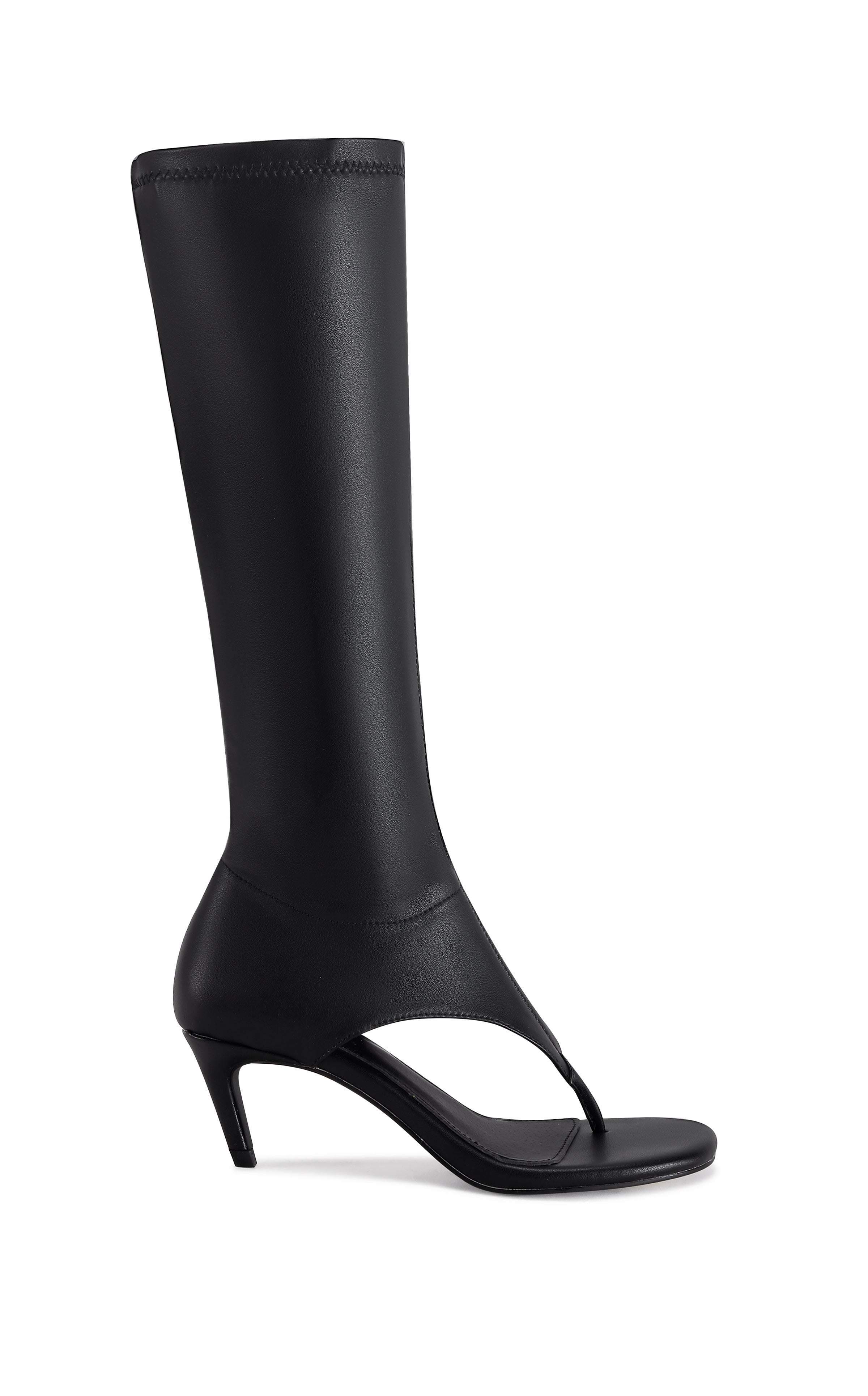 CECILE-BLACK STILETTO SANDAL BOOT