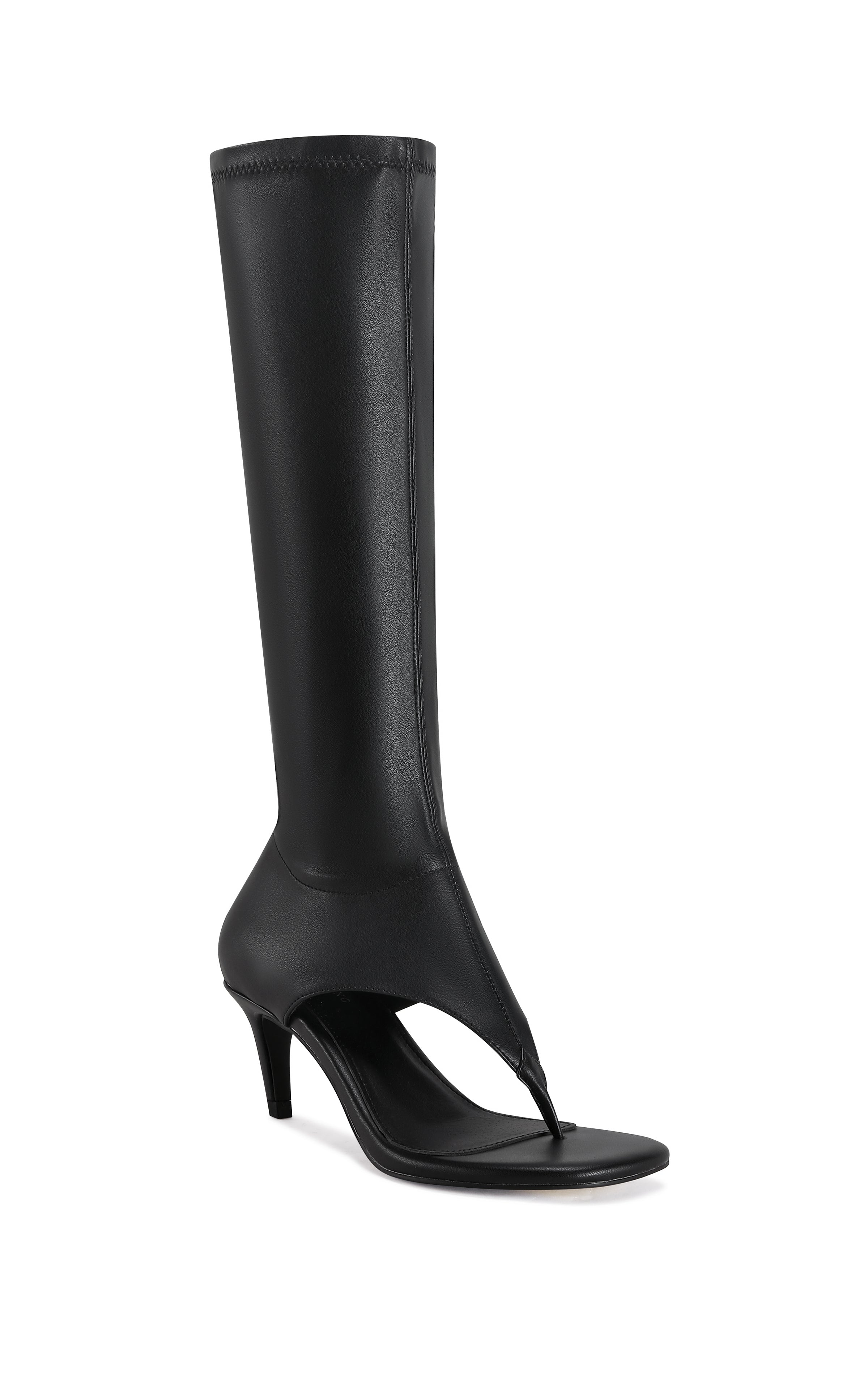 CECILE-BLACK STILETTO SANDAL BOOT - Image 2
