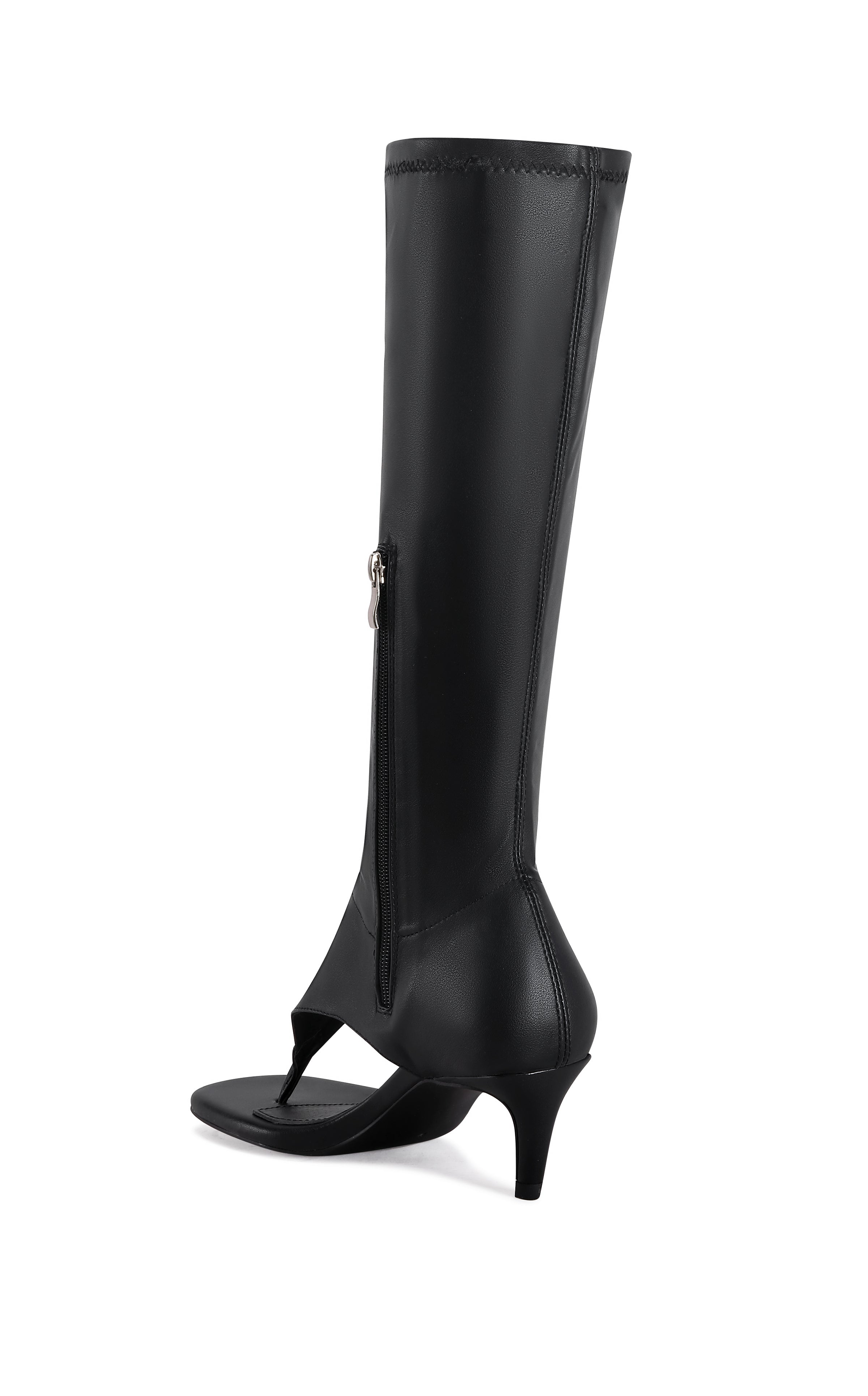 CECILE-BLACK STILETTO SANDAL BOOT - Image 3