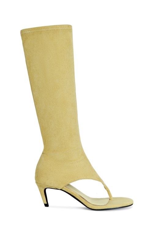 CECILE-MUSTARD STILETTO SANDAL BOOT