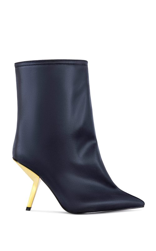 QUINNEY-NAVY LIQUID LUXE STILETTO BOOTIE