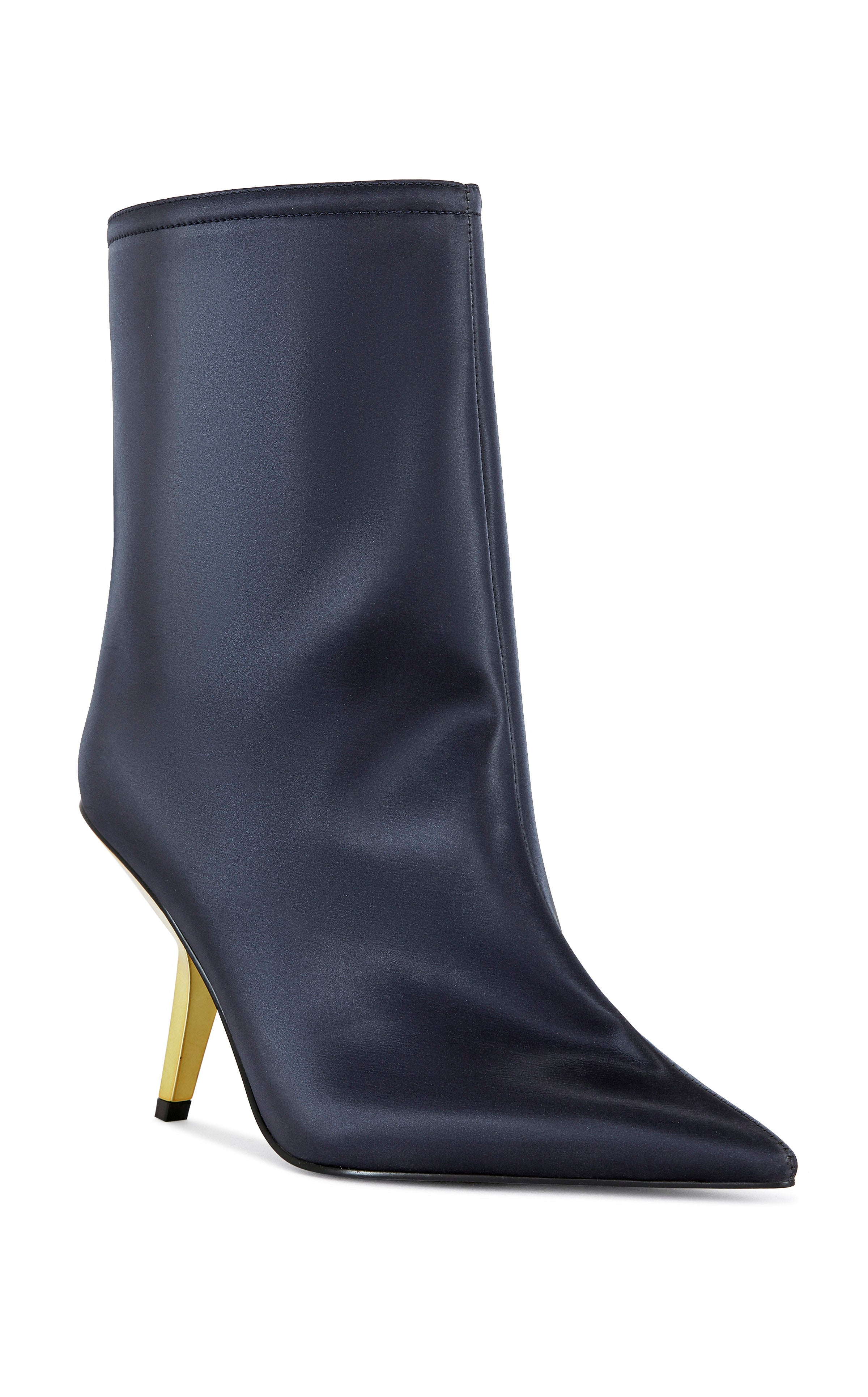 QUINNEY-NAVY LIQUID LUXE STILETTO BOOTIE - Image 3