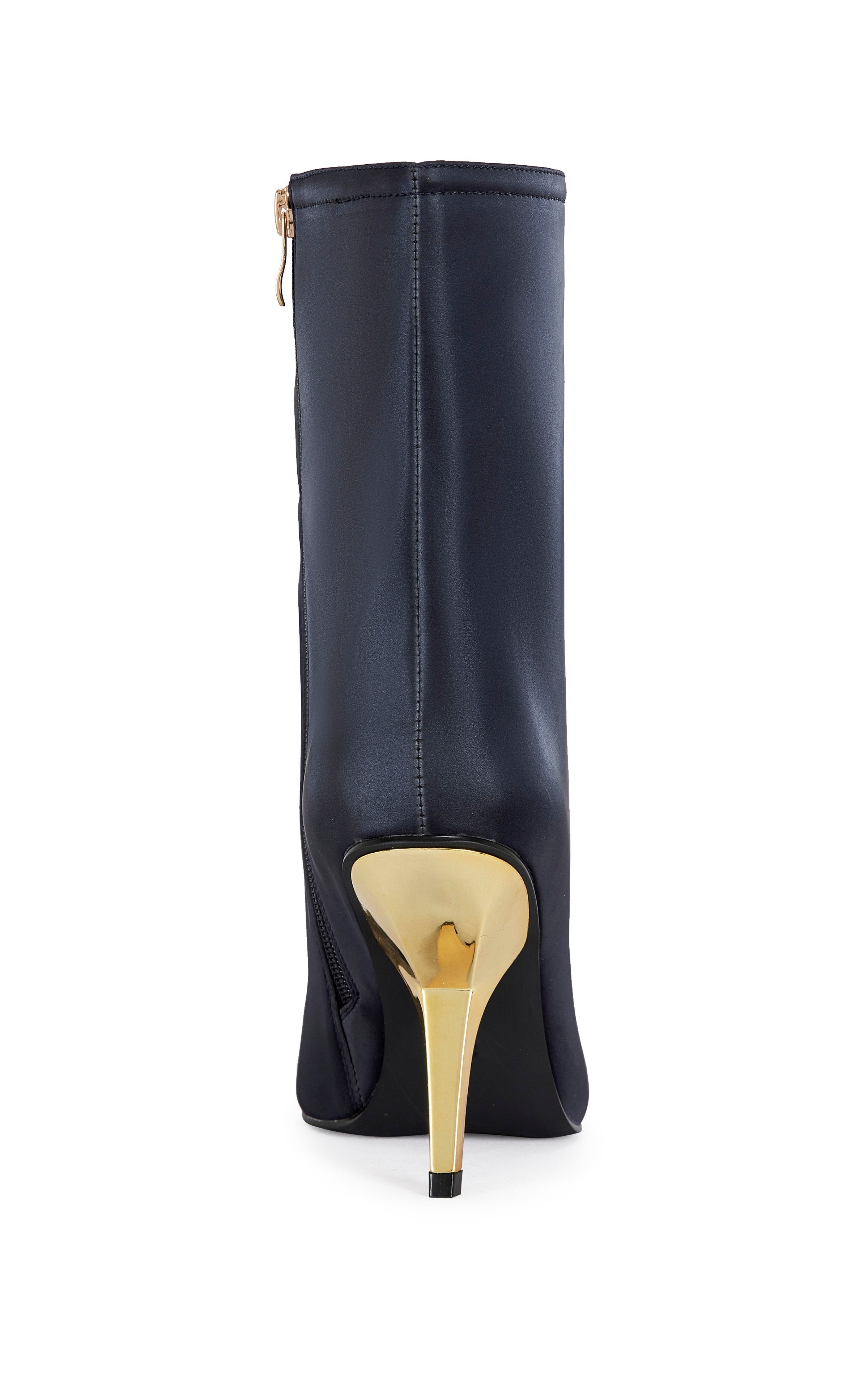 QUINNEY-NAVY LIQUID LUXE STILETTO BOOTIE - Image 4