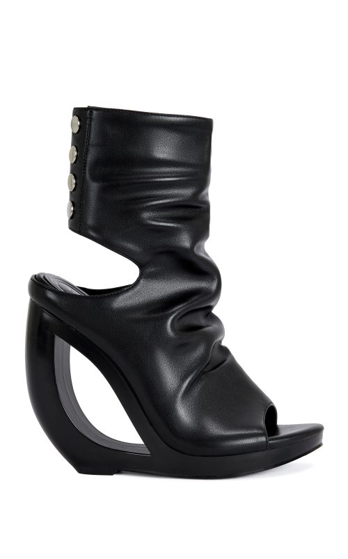 CIRCOS-BLACK WEDGE SANDAL BOOTIE
