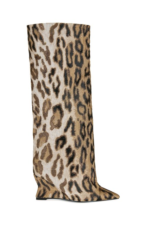 KENYA-LEOPARD WEDGE BOOT