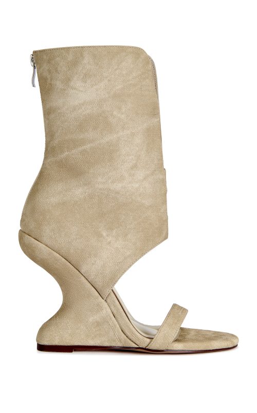 RAFFAELLO-BEIGE WEDGE SANDAL BOOTIE